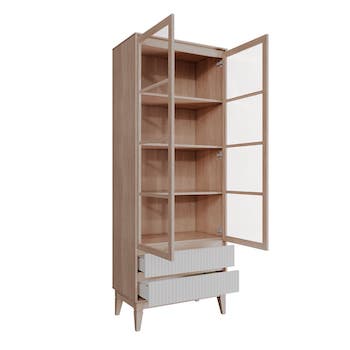 Шкаф-витрина Адель ,двухдверный ,Дуб Бедфорд  